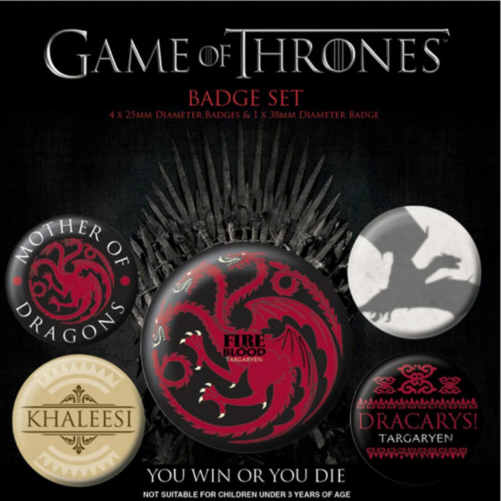 GAME OF THRONES ゲーム・オブ・スローンズ - Fire and Blood 5個セット / バッジ - PGS